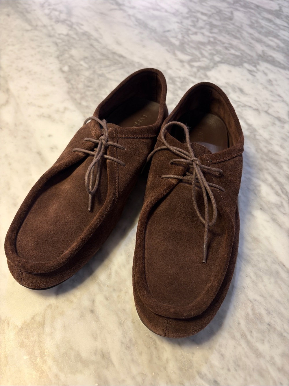 Everlane Day Leather Deep Brown Suede Women's Moccasin Lace-Up Shoes